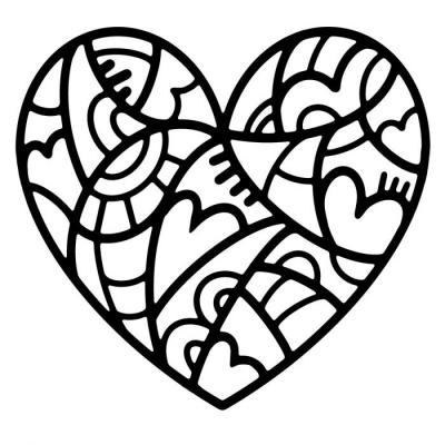 Creative Expressions Woodware Stencil - Doodle Heart